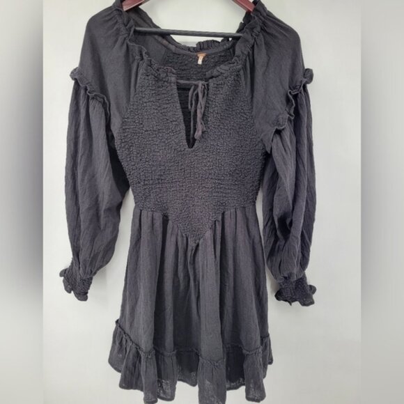 Free People Kiss and Tell Black Mini Dress Size XS - Picture 5 of 9